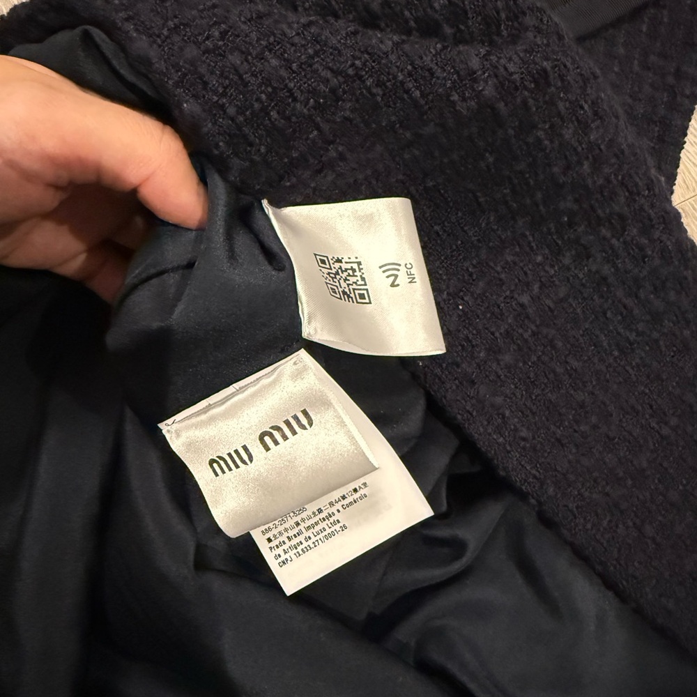 Miu Miu Navy Sailor Tweed Dress - Picture 3 of 5